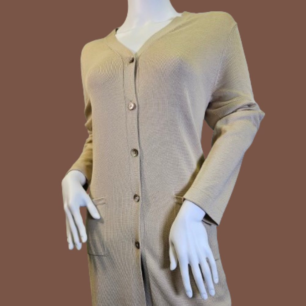 Brown Brooks Brothers Silk and Cottton Cardigan